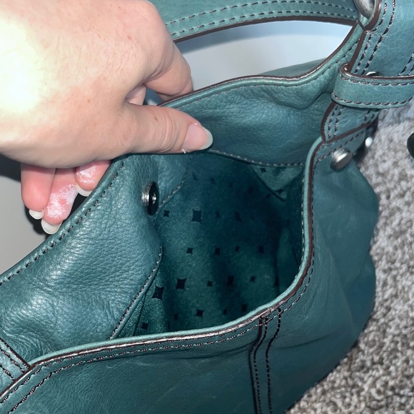 Fossil Dark Green/Blue Leather Crossbody Bag - Picture 6 of 11